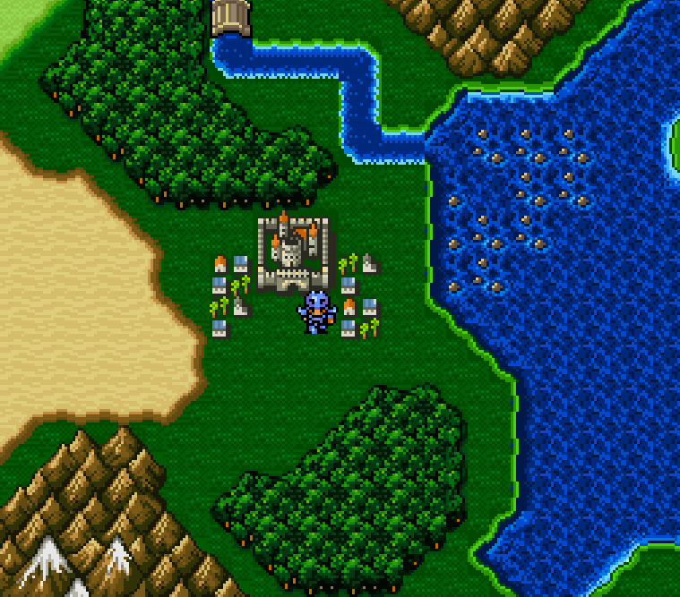 Image from Final Fantasy IV courtesy Overworld Map, now part of Tilting at Pixels.