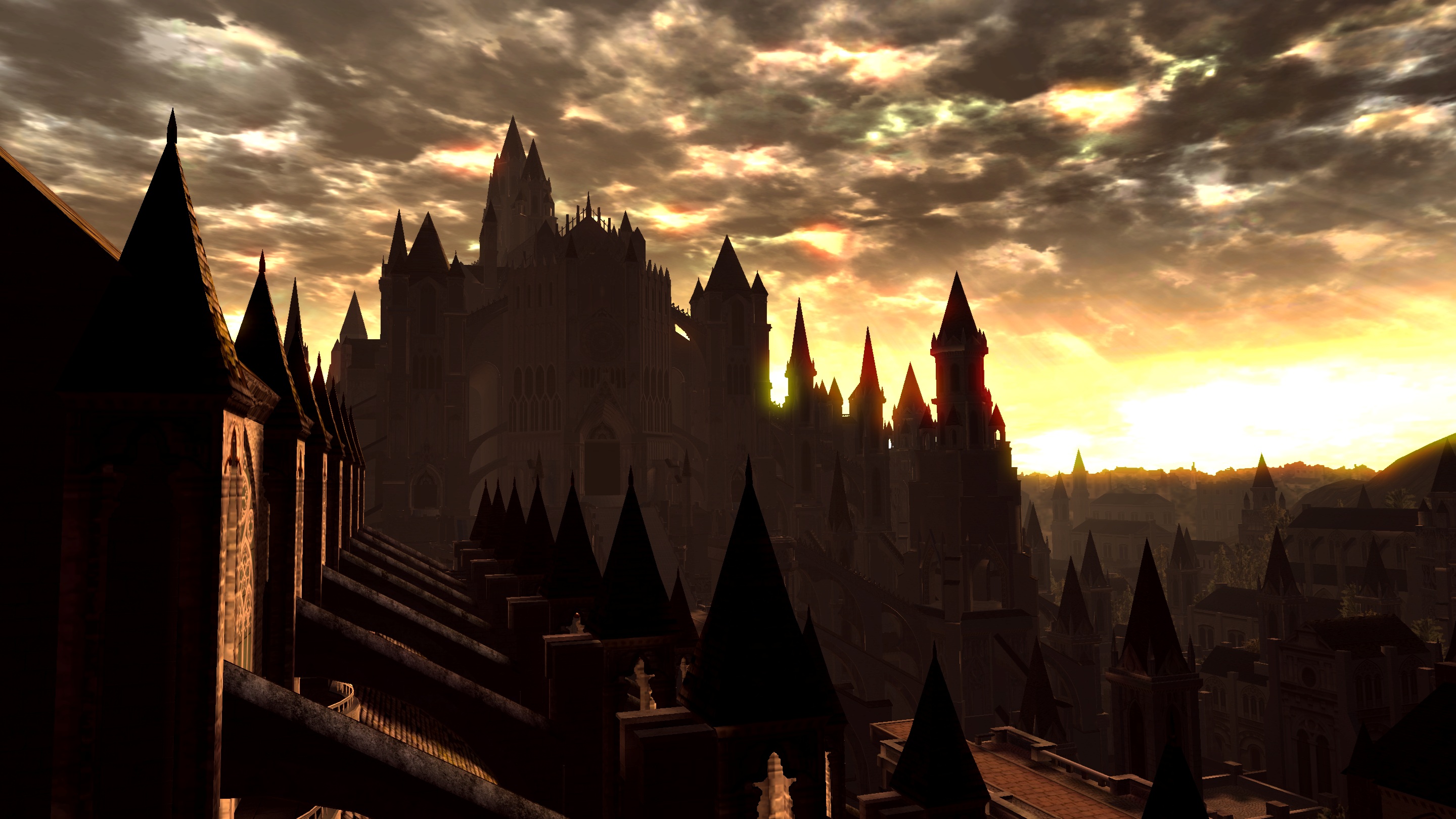The city of Anor Londo in Dark Souls. Screenshot courtesy reddit user general_chase.